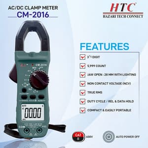 HTC 800A AC / DC 5999 Count Clamp Meter with Backlight, CM-2016