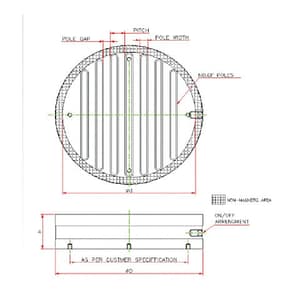 Crystal 150 x 60 mm Round Magnetic Chucks, AA-15902