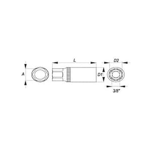 Yato 16 mm Spark Plug Socket (3/8 inch Sq.Drive), YT-3851