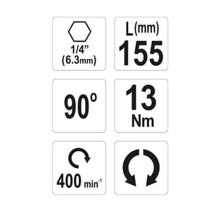 Yato 155 mm/ 1/4 Inch Angle Adapter (Corded), YT-04631