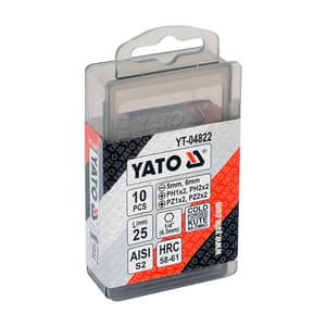 Yato 25 mm S2 Screwdriver Bit Set (Pack of 10 Pcs), YT-04822
