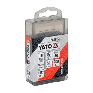 Yato PH1 x 50 mm Length Phillips Screwdriver Bits (Pack of 10 Pcs), YT-78151