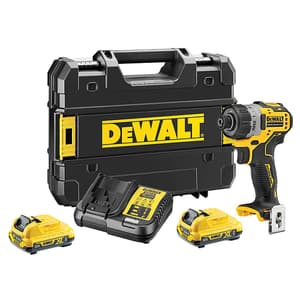 Dewalt 12V / 6.35mm Li-Ion Sub-Compact Series Cordless Screwdriver with Brushless Motor & 12 Torque settings 2x 2Ah Batteries Included, DCF601D2-QW