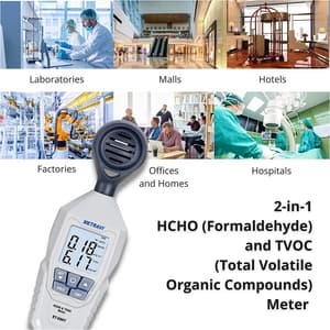 Metravi 0.00 - 5.00mg/m3 or PPM HCHO / 0.00 - 9.99mg/m³ or PPM TVOC Range Meter, ET-99HT