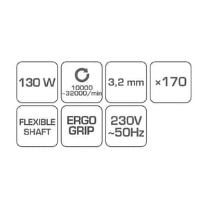 Hogert 130W 3.2mm Mini Grinder, HT2E101