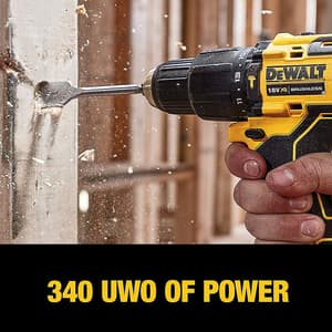 Dewalt 18V Li-ion Sub-Compact Series Cordless 1/2"/13mm Hammer Drill Driver with Brushless Motor-2x1.5Ah Batteries Included, DCD709S2T-QW