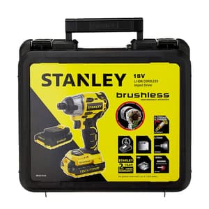 Stanley 18V / 2.0 Ah Li-ion Brushless Impact Driver (Cordless), SBI201D2K-B1