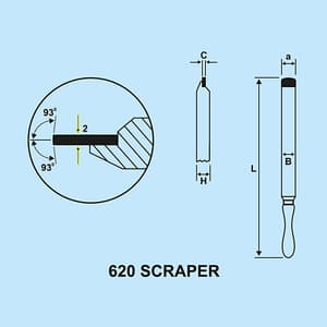 Zenstar 360 mm Length / 620 Brazed Scraper, 620-1320