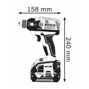 Bosch 18V Professional Cordless Impact Driver Wrench, GDX 18 V-EC