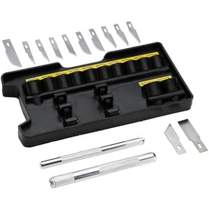 Stanley 14 Pcs Hobby Knife Set With 2 Blade Holders & 12 Blades, STHT0-73872