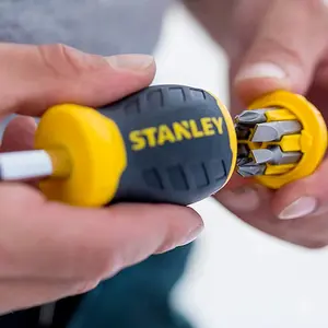 Stanley 6 Pcs Stubby Multi - Bit Screwdriver Set, 0-66-357