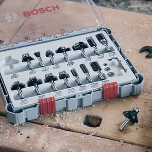 Bosch 1/4 Inch Shank Straight Router Bit Set (Pack of 6 Pcs), 2 607 017 467