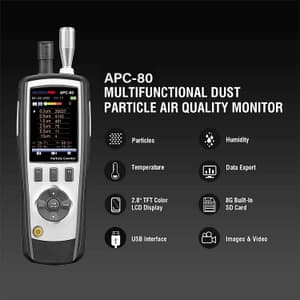 Metravi Pro Air Particle Counter (Measure Up To 6 Channels of Particle Sizes), APC-80