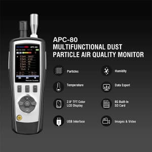 Metravi Pro Air Particle Counter (Measure Up To 6 Channels of Particle Sizes), APC-80