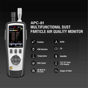 Metravi Pro Air Particle Counter (Measure Up To 6 Channels of Particle Sizes), APC-81