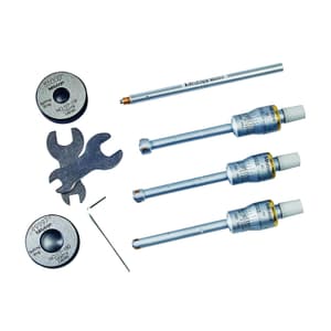 Mitutoyo 0.275 - 0.5 inch Three Point Holtest Internal Micrometer Set with Extension Rod (Pack of 10 Pcs), 368-916