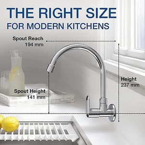 Kohler Kumin Wall Mount Cold Only Kitchen Faucet In Polished Chrome Finish, K-99482IN-4-CP