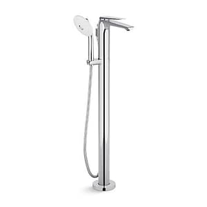 Kohler Avid Floor Mount Bathtub Filler With Hand Shower In Polished Chrome Finish, K-97367T-B4-CP