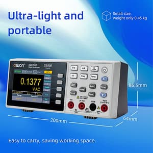 Owon 4-4/5 Digit / 55000 Count True RMS Bench-type Digital Multimeter with Rechargeable Battery, XDM 1241