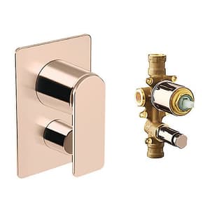 Kohler Parallel Recessed Bath & Shower Trim With Diverter + AT235 Valve In Rose Gold Finish, K-32019IN-4-RGD