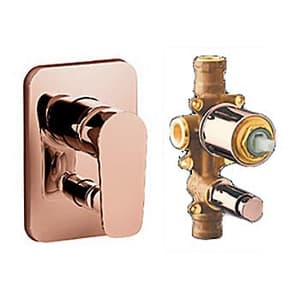 Kohler Aleo Recessed Bath & Shower Trim With Diverter + AT235 Valve In Rose Gold Finish, K-22790IN-4-RGD