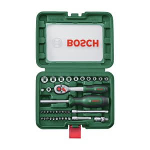 Bosch 37 Pcs Ratchet & Socket Set (1/4 inch Sq. Drive), 1 600 A03 9J6