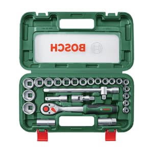 Bosch 26 Pcs Ratchet & Socket Set (1/2 inch Sq. Drive), 1 600 A03 9J7