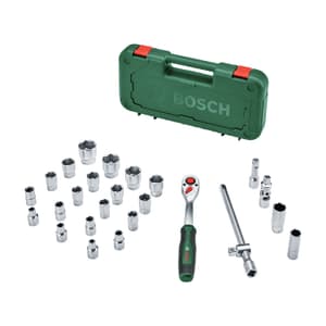 Bosch 26 Pcs Ratchet & Socket Set (1/2 inch Sq. Drive), 1 600 A03 9J7