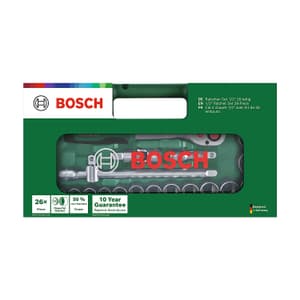 Bosch 26 Pcs Ratchet & Socket Set (1/2 inch Sq. Drive), 1 600 A03 9J7