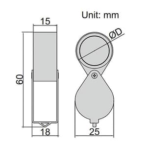 Insize Folding Magnifier, 7511-8