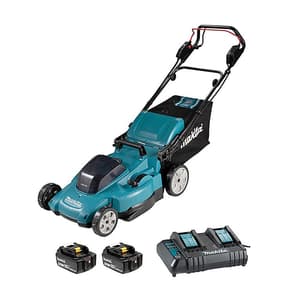Makita 18V X2 (36V) LXT 534 mm Cordless Self-Propelled 4 In 1 Lawn Mower with Rapid Charger & 2 Pcs 5.0Ah Batteries, DLM539CT2