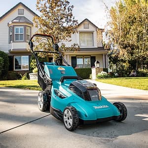 Makita 18V X2 (36V) LXT 534 mm Cordless Self-Propelled 4 In 1 Lawn Mower with Rapid Charger & 2 Pcs 5.0Ah Batteries, DLM539CT2