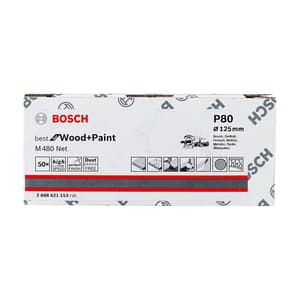 Bosch NET 125 mm / 80 Grit (Pack of 50 Pcs), 2 608 621 153