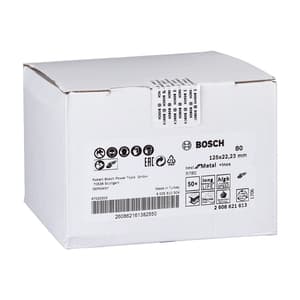 Bosch 125 mm / 80 Grit R780 Ceramic Fibre Sanding Discs Best For Metal & Inox (Pack of 50 Pcs), 2 608 621 613