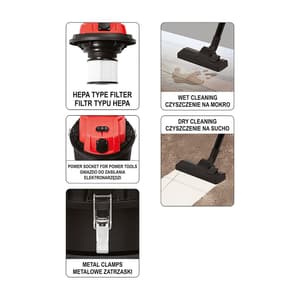 Yato 20L / 1400W Wet & Dry Vacuum Cleaner, YT-85700