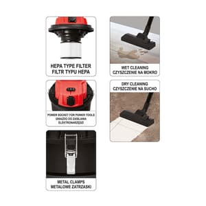 Yato 30L / 1400W Wet & Dry Vacuum Cleaner, YT-85701