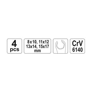 Yato 4 Pcs Flare Nut Wrench Set, YT-0143