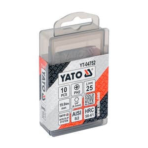 Yato PH2 x 25 mm Length Phillips Screwdriver Bits (Pack of 10 Pcs), YT-04752