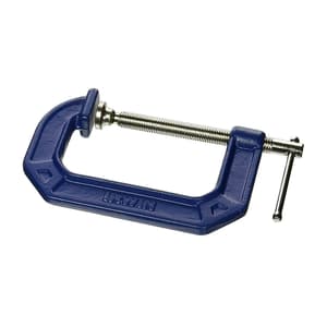 Irwin 100 mm / 4 Inch Steel C-Clamp 100 Series (Blue & Silver), 225104