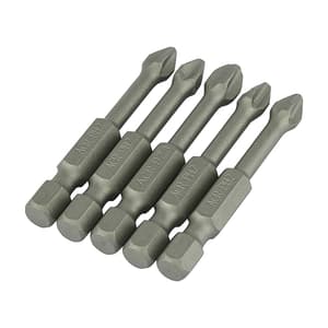 Dewalt PH2 x 50 mm Length Phillips Torsion Screwdriver Bits With Extra Grip (Pack of 5 Pcs), DT7246-QZ