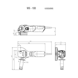 Metabo 100mm / 4 inch 900W Angle Grinder, W 9-100