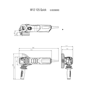 Metabo 125mm / 5 inch 1250W Quick Angle Grinder, W 12-125