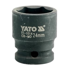 Yato 24 mm, 1/2 Inch Square Drive Hexagonal Impact Sockets, YT-1014