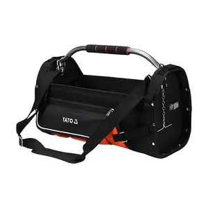 Yato 500 x 240 x 350 mm / 22 Inch Open Tote Tool Bag With Stainless Steel Handle, YT-74373