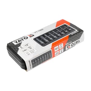 Yato 8 Pcs Hex Impact Bit Socket Set (1/2 inch Sq. Drive), YT-1066