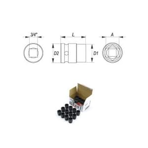 Yato 38 mm, 3/4 Inch Square Drive Hexagonal Impact Sockets, YT-1088