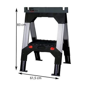 Stanley 685 x 100 x 830 mm FatMax Folding Adjustable Height Aluminium Sawhorse With 1135 Kg Load Capacity, 1-92-980