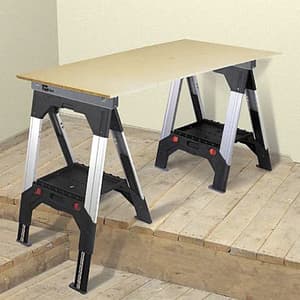 Stanley 685 x 100 x 830 mm FatMax Folding Adjustable Height Aluminium Sawhorse With 1135 Kg Load Capacity, 1-92-980