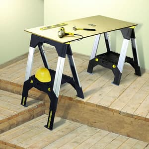 Stanley 685 x 100 x 830 mm FatMax Folding Adjustable Height Aluminium Sawhorse With 1135 Kg Load Capacity, 1-92-980