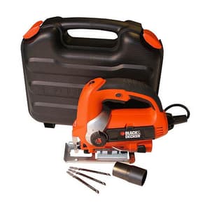 Black+Decker 600W Variable Speed Slightline Autoselect Pendulum Jigsaw With Kitbox & 10 Blades, KS900EKX-IN